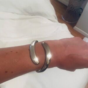 Sleek Silver-Tone Open Cuff Bracelet